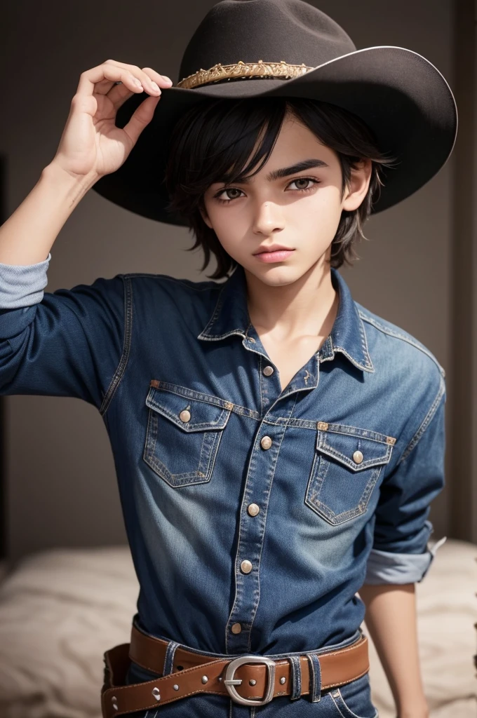 Create Vitor, he has a cowboy hat, he is a teenager, personality greed, loyalty, stubbornness, gossipy and sarcastic, etc.