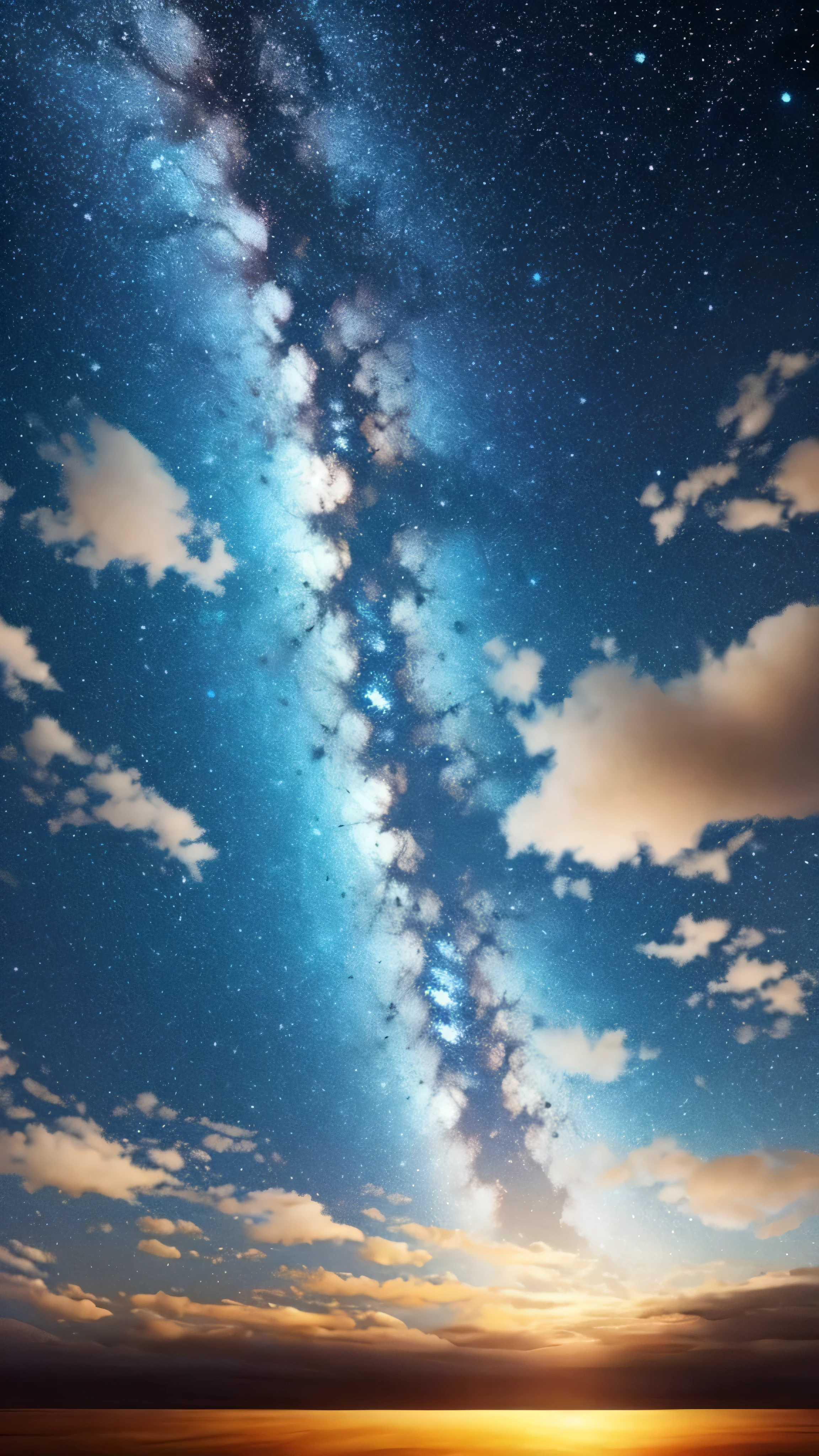 Painting of a night sky with clouds and stars, Concept Art:by Christopher Balaskas, Trending on CGSociety, Space Art, nebula, nebulaの空, Cosmic clouds, Beautiful night sky, dramatic nebulaの空, Space Sky, Bright sky of interstellar storm, Dramatic night sky, Clouds at night, Space Sky, Magnificent clouds and lighting, Atmospheric fantasy sky, 紫nebula