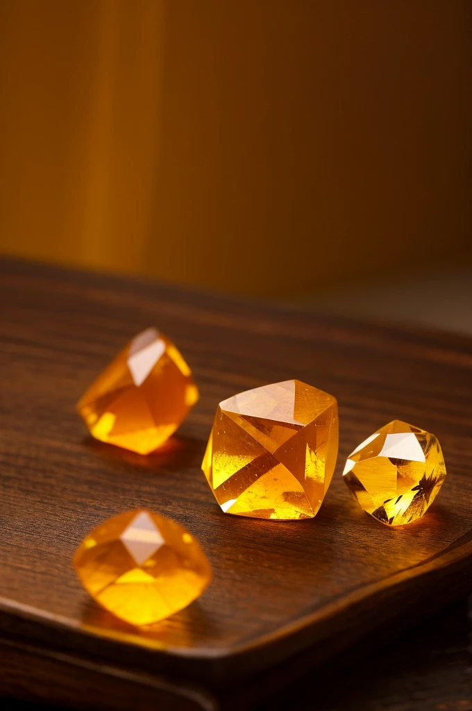 1 genuine citrine rough、The background is a table used for fortune telling.