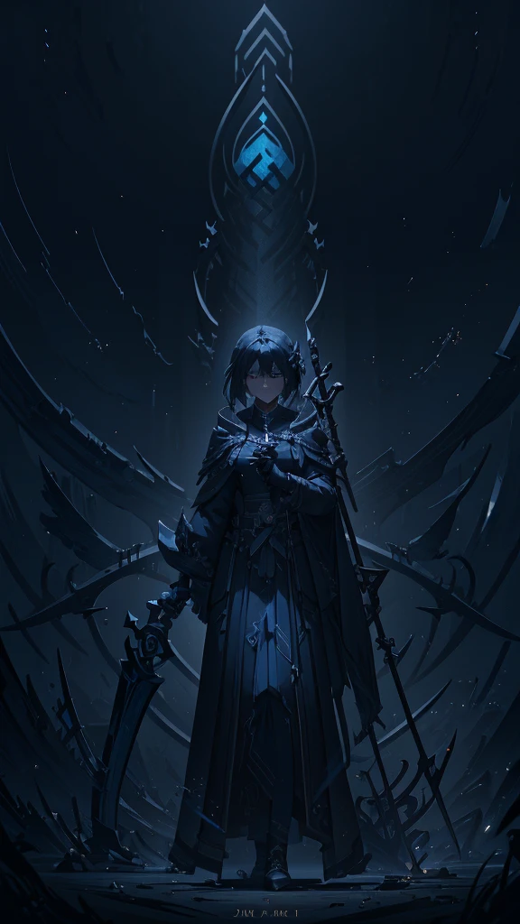 Holding a sickle、Close-up of a woman standing on a scythe, Jan J, Kschaert Krentz Key Art Feminine, Dark Sorceress Full View, Written by Ku Lei Lei, by Zhou Chen, Dark magician full body pose, Jan Jin, by Han Gan, Magnificent and elaborate character art, by Shen Zhou, Dark fantasy art