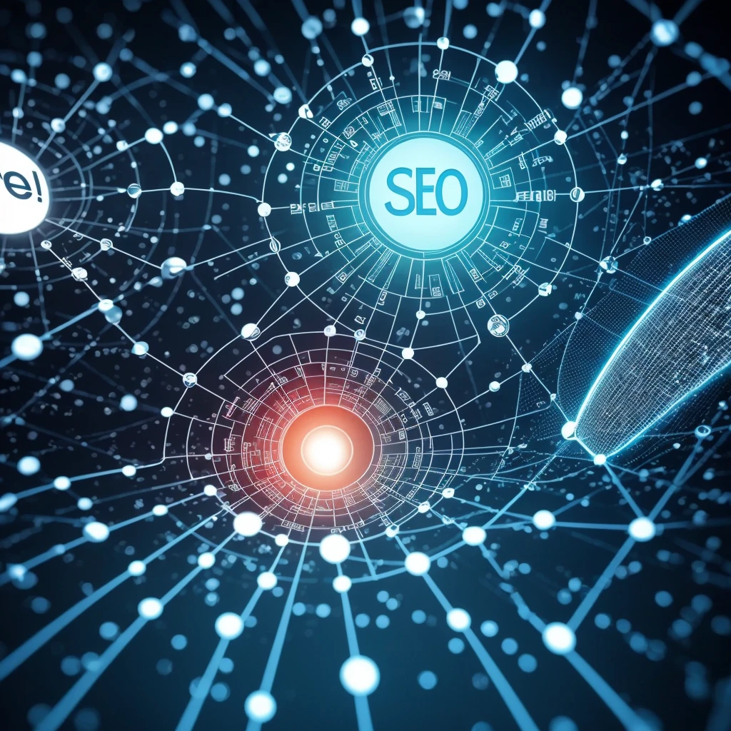 I will ask an artificial intelligence to create an enlightening visual representation of the SEO concept (Search Engine Optimization). I need an image that clearly illustrates how SEO strategies allow you to optimize a website's visibility in search results, highlighting its importance for increasing organic traffic and improving online relevance