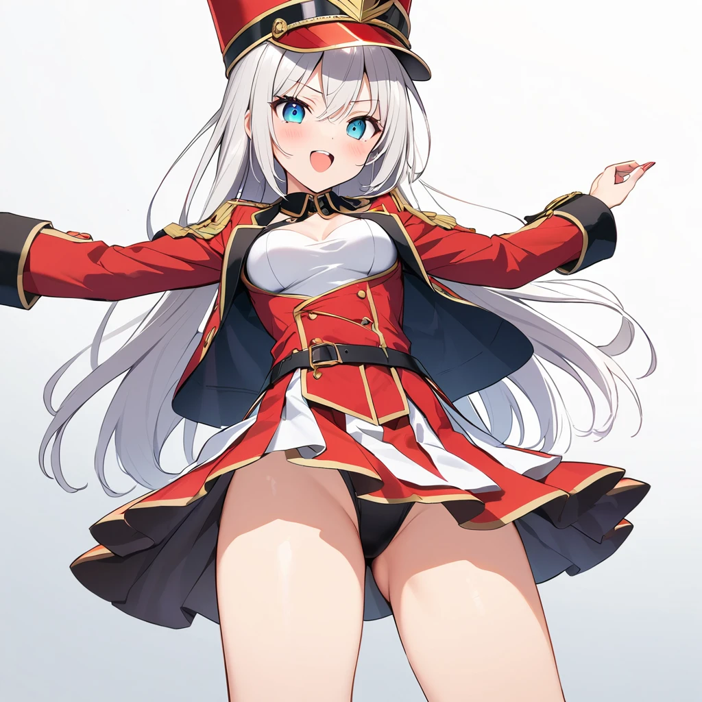 16k works,Highest quality,18-year-old,No background.White background only,Show the whole body,Dynamic and sexy pose, One person, Beautiful Face,, Symmetrical eyes, Perfect body, Good balance、marching band