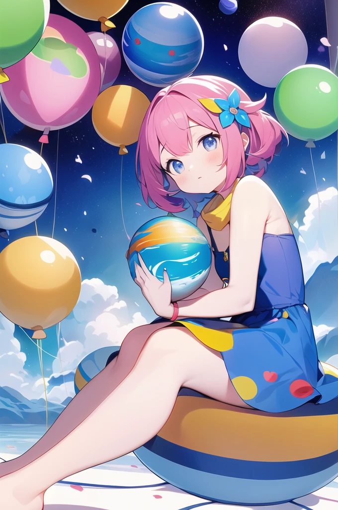 ([balloons:Minor planets:0.5]:1.4), (tiny_Planets in the Balloon:1.4), (Lots of colorful little_planets:1.35)
(Colorful planets, earth, Floating petals, Big balloon:1.22),
1 Girl, Cute face,
s whole body, Sitting, detailed beautiful eyes, bare legs, Costume combinations, a goddess, Perfect Body, [NSFW (New South Wales):0.88]
(Sitting on the ice_planets:1.22)
(A lot of [Floating Blue Butterfly:Panting ice:0.4]:1.22)
(detailed light), (an extremely delicate and beautiful), Volume Light, best shadows,Cinematic lighting, Depth of field, Dynamic Angle, Oily Skin,
