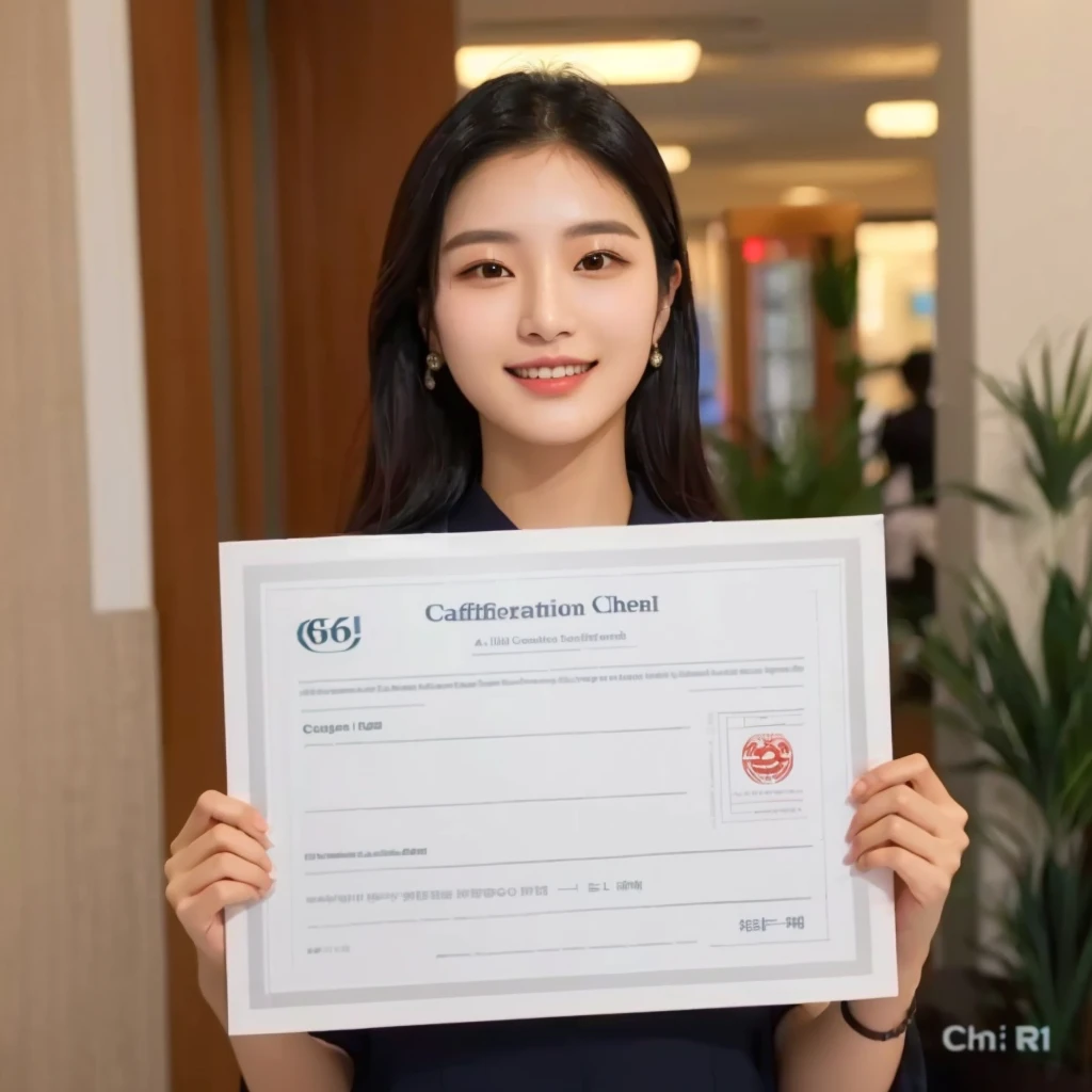 arafed asian woman holding up a certificate in a lobby, shot with canon eoa 6 d mark ii, captured on canon eos r 6, student, discovered photo, graduation photo, award - winning art, award-winning art, heonhwa choe, photo portrait, subject action : holding sign, subject action: holding sign, awarded photograph, taejune kim