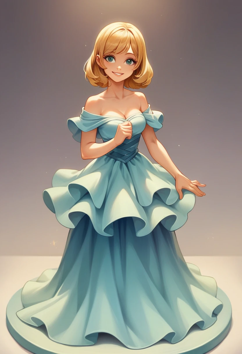 Tabletop, Highest quality, figure, Super detailed, In detail, High resolution, 8k wallpaper, Perfect dynamic composition, Beautiful attention to detail, dress,Medium Hair, Center of chest, Natural color lip, Random sexy poses,smile,Osaka,20-year-old girl,cute