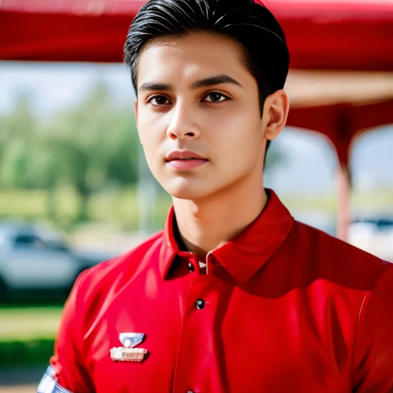Aarav looks at the camera, perfect has a round face, A well-maintained model., handsome face,Close-up of a man wearing a black leather jacket., Southeast Asians with round faces, 3-D profile picture, 8K, 45,000,000 pixcls, realistic light colors