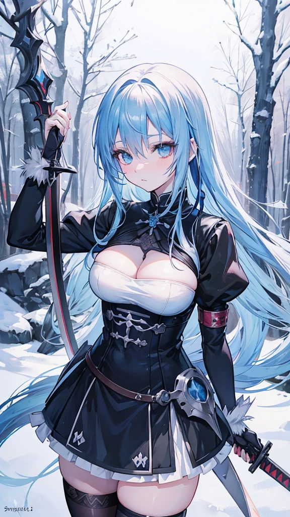 Anime girl with a sword in a snowy forest, Nightcore, Gothic Maiden Anime Girl, from East, Fate-like anime style/Stay Night, 2b, 2b ..., rimuru tempest, Gap Moe Yandere Grimdark, East character, Anime Art, East project, East, Spectacular anime style, Anime Wallpaper