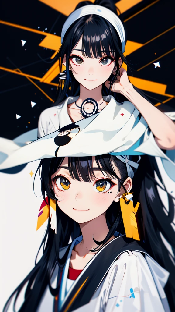 Black Hair, bangs, curtained hair, crossed bangs, Long Hair, Messy Hair, ponytail, とてもLong Hair, Black Hair, bangs, curtained hair, crossed bangs, Long Hair, Messy Hair, ponytail, とてもLong Hair, Big Hair, (()), Hair Ears, Tying up hair, Hair flap, widow peak, headgear, Hair Ribbon, Hairpin, Hair Pod, 白いHair Ribbon, Mole under the eye, Raise your eyebrows, eyeball, Wicked Smile, crazy, shy, Frowning, Juru, dark (Performance), Captivating smile, Anime Big Tits, Minimalism, Anime Style, Anime Big Tits, Minimalism, Anime Style, viewing angle, ((Photograph the whole body)), Hyper HD, retina, masterpiece, Accurate, Textured skin, Super detailed, high quality, Attention to detail, Awards, 最high quality, High resolution, 16K, Hyper HD, retina, masterpiece, Accurate, Textured skin, Super detailed, high quality, Attention to detail, Awards, 最high quality, High resolution, 16K((Beautiful yukata))((Old cityscape background))