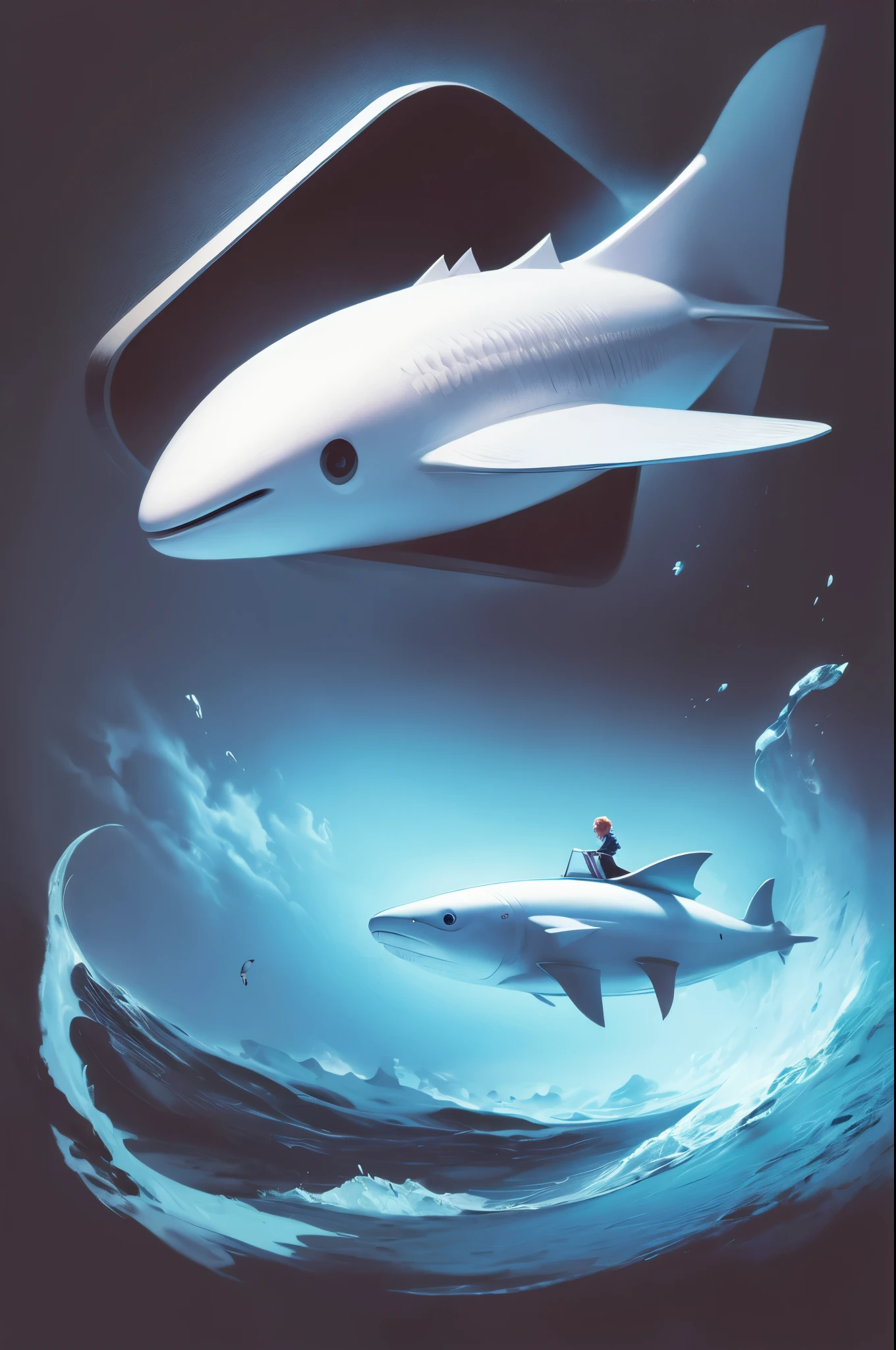 A boy sitting on a whale,Holding a notebook, Space Background,2d illustration, Clean and concise illustrations, simple cartoon style, Animation illustration style, john egbert, 2D digital illustration, Simple illustration