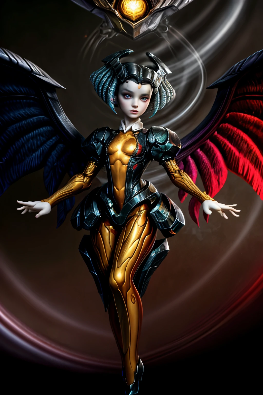 colorpop style, pointy hair, blue skin, natalie shau, mark ryden, alberto seveso, brooke shaden, anna dittmann, flora borsi, yin yang fern, beautiful full body photo with oil painting, with thick brushstrokes and wet paint, fibonacci, golden ratio, melted wax, visible brushstrokes, surrounded by crystal ball, 3D Mosaic wireframe, neural graphics, neurons, tree of life, color, love, passion, oil on canvas, thick brush strokes, crazy details, 8k uhd, masterpiece, art station, surrealism, girl