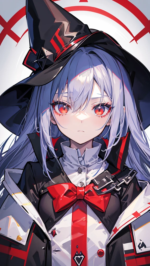 Close-up portrait of a person in uniform and hat, Lucky Winner, portrait Gap Moe Yandere Grimdark, Gap Moe Yandere Grimdark, 2b, 2b ..., from Arknights, Alucard, Arknights, vampire, Detailed Anime Character Art, 1 7 anime goth girl, With eyes that glow red, 2D Anime Style