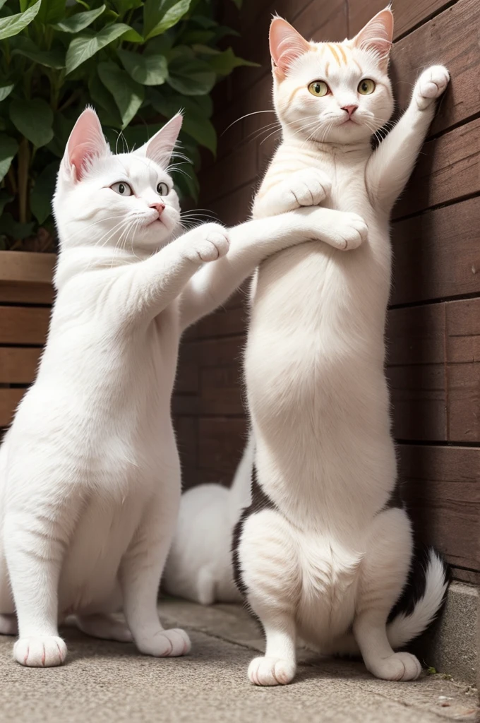 Make a paranga cat being bullied by white cats