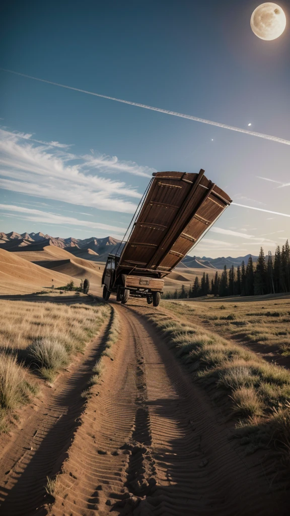through the obstacles I kick up the dust, old wagon and the day is gone, heavy boots the moon guides, the accordion plays to make the backlands vibrate