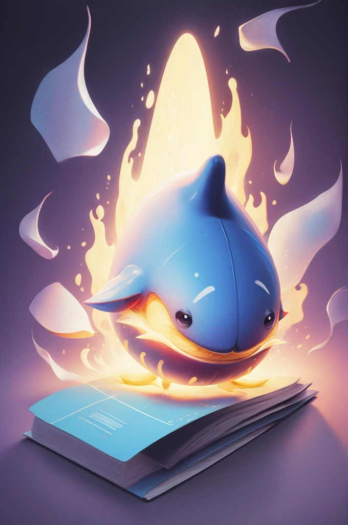 1 Boy,1 whale,Holding a notebook, Space Background,2d illustration, simple cartoon style, Animation illustration style, 2D digital illustration, Simple illustration,Rich colors
