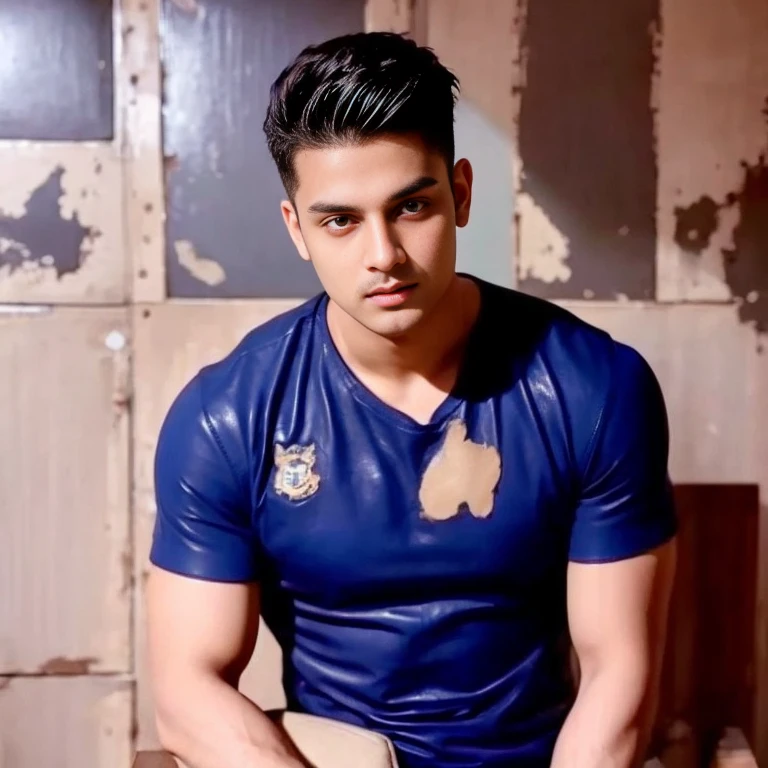Aarav looks at the camera, perfect has a round face, A well-maintained model., handsome face,Close-up of a man wearing a black leather jacket., Southeast Asians with round faces, 3-D profile picture, 8K, 45,000,000 pixcls, realistic light colors