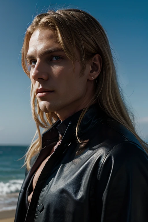 Lestat is a blonde man the vampire with blue horizon 