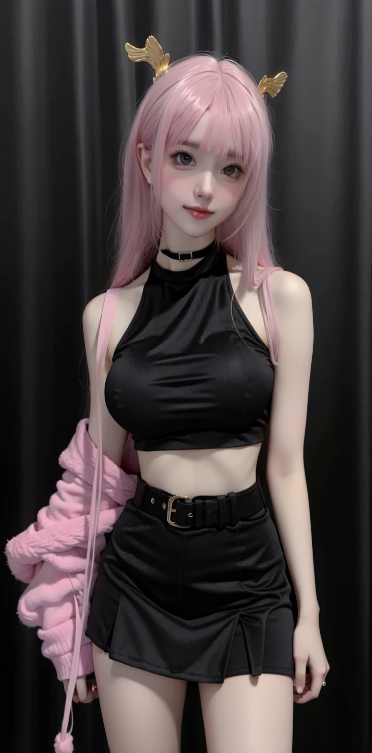 8K, hyper realisitc, tmasterpiece, Best quality at best, ultra - detailed, A high resolution, Random background, 1个Giant Breast Girl, (:1.5), Willow waist, Wide hips, knees, the night , 's, choker necklace