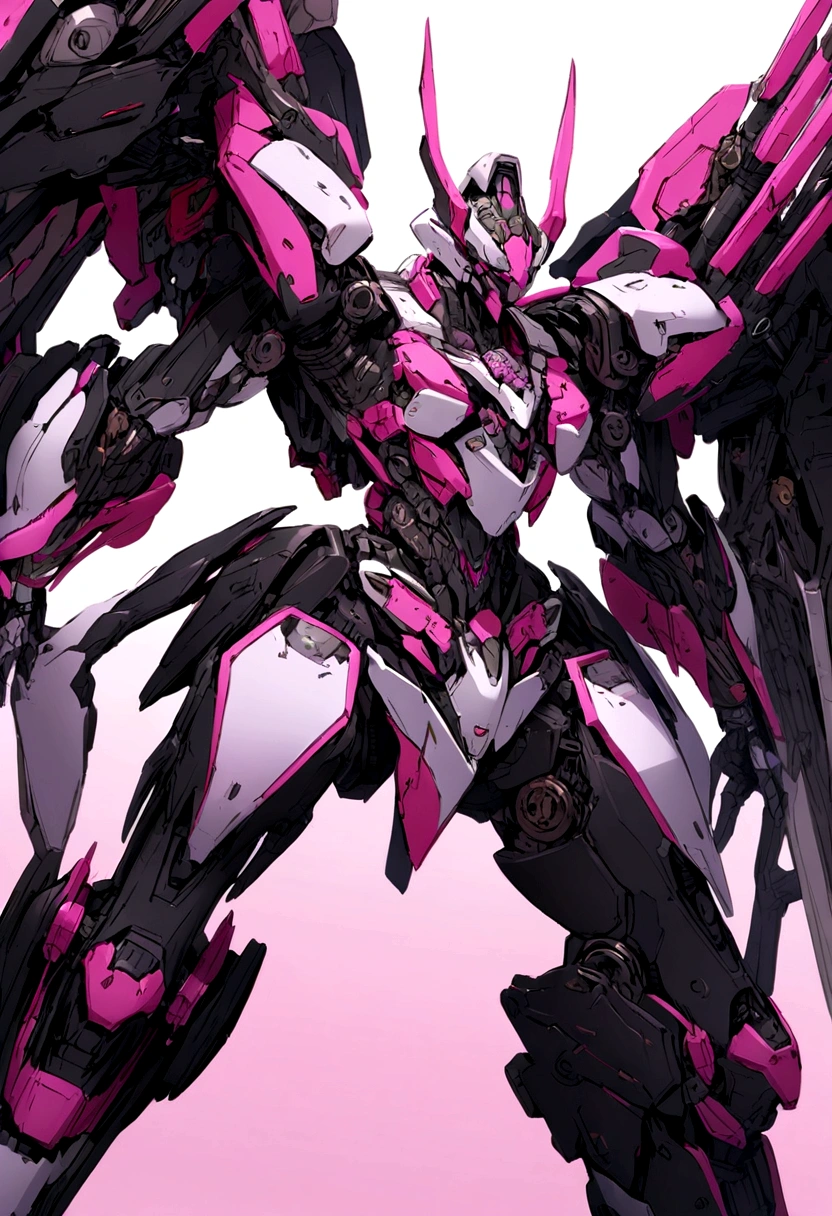 Mech that is a mix color of pink white black
