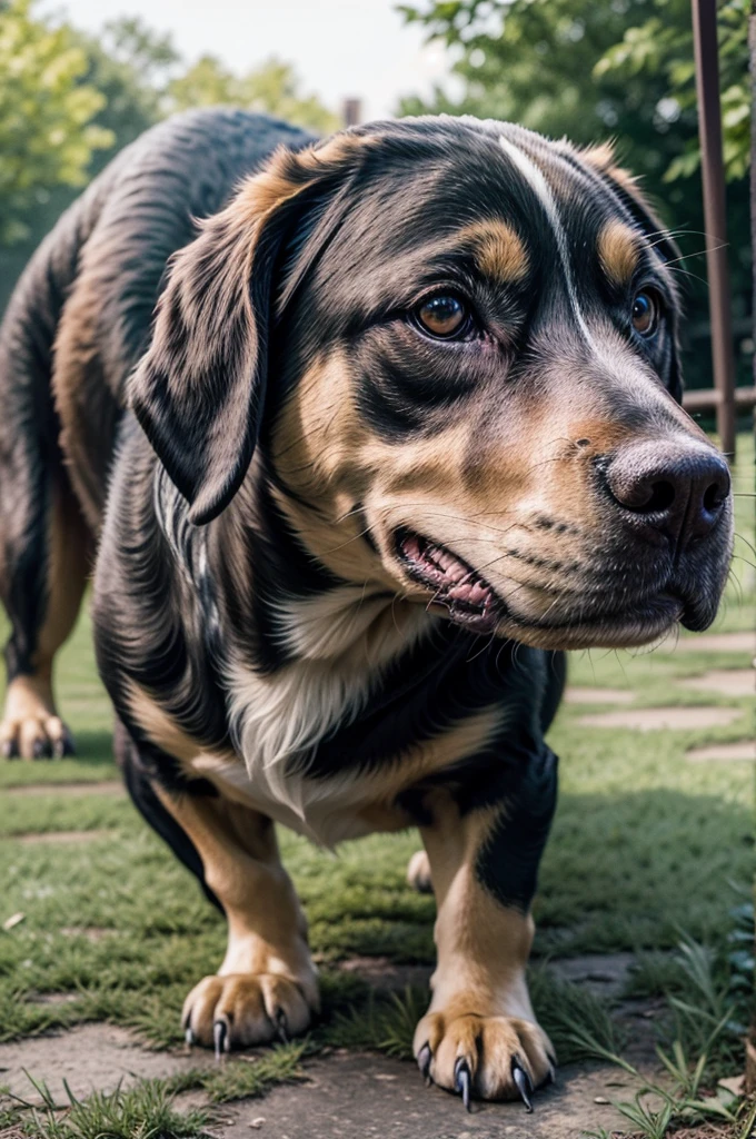 ((Best Quality)), ((Masterpiece)), (detailed), generate me a dog that looks like a dinosaur