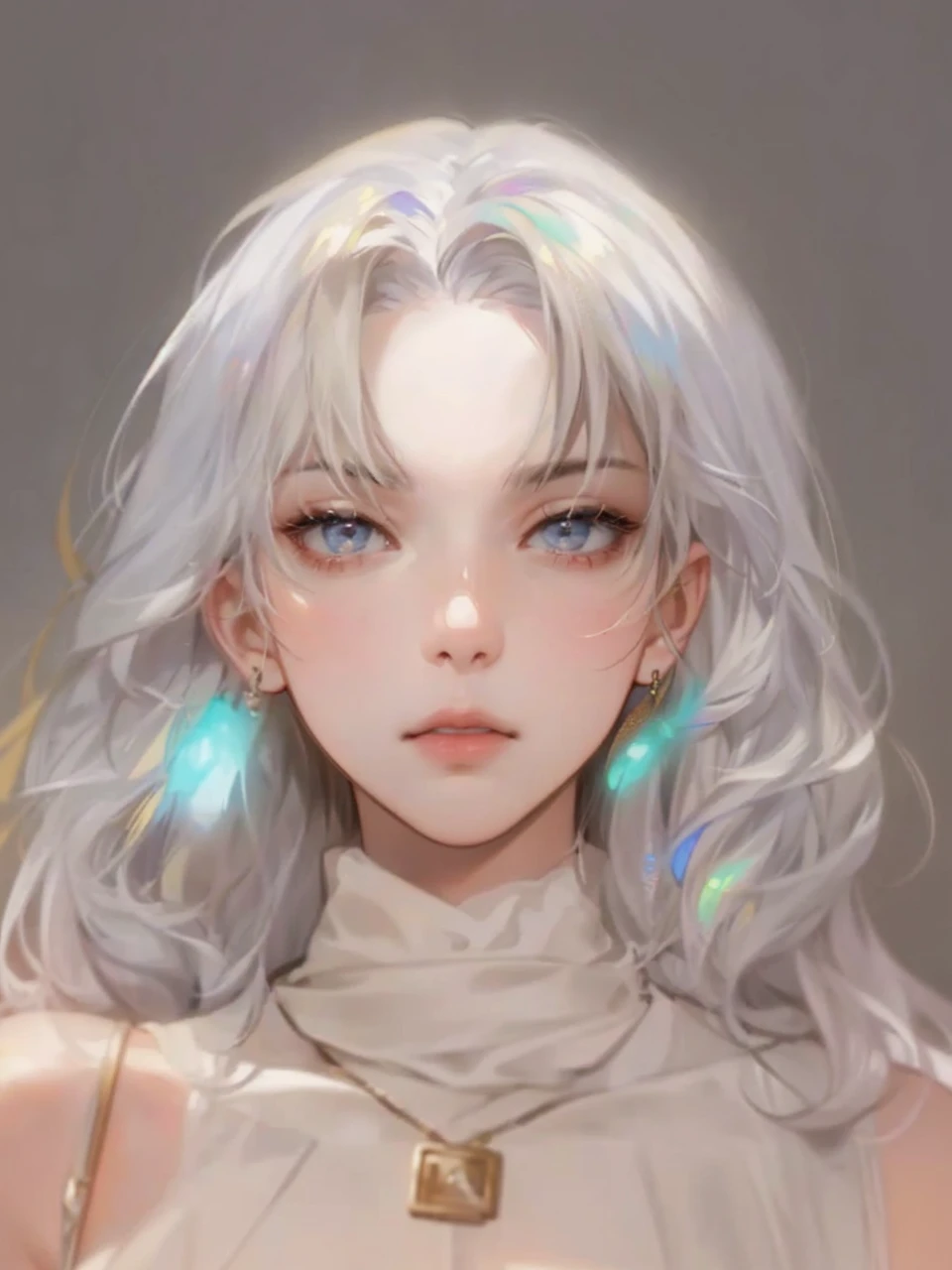 Beautiful female model with blonde hair, Hair with slight highlights, Gray-blue eyes, Medium mix, Wet paint, Gem beetle, Colored background, , Photographed by Jinna Chan.. - At six p.m.'clock,Big tits,body