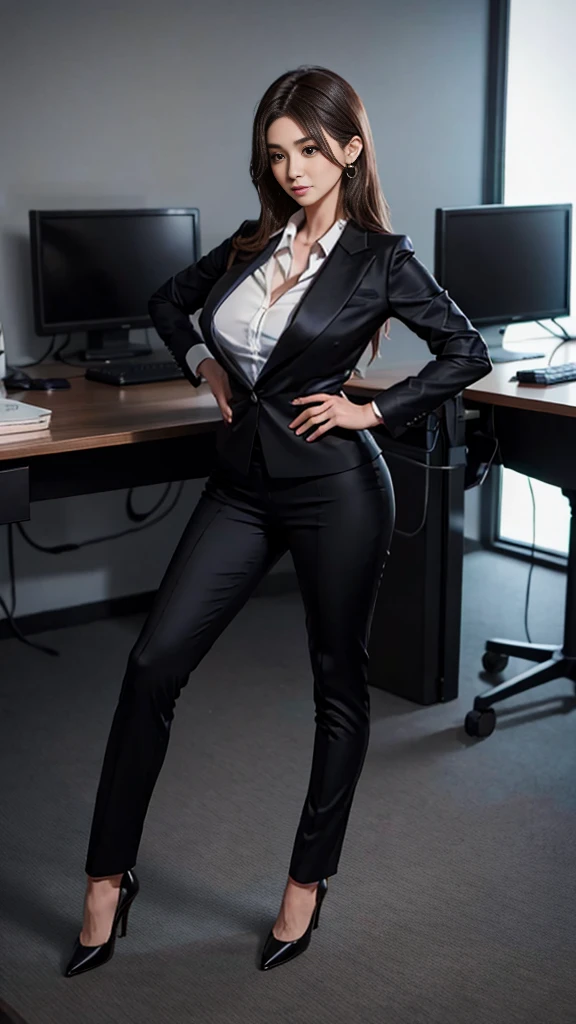 giganticbreasts、gaunt、office lady
piece suit
pants suit
pencil skirt
pumps
high heels
at office