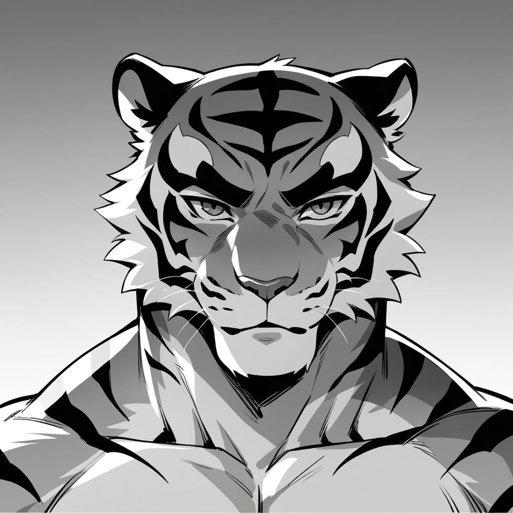 a close up of a tiger with a shirt on and a shirt on, anthropomorphic tiger, commission for high res, ((tiger)), furry chest, tiger_beast, sfw version, gigachad muscular, fullbody commission for, macho pose, pov furry art, showing off his muscles, of anthro leopard warlock, (sfw) safe for work
