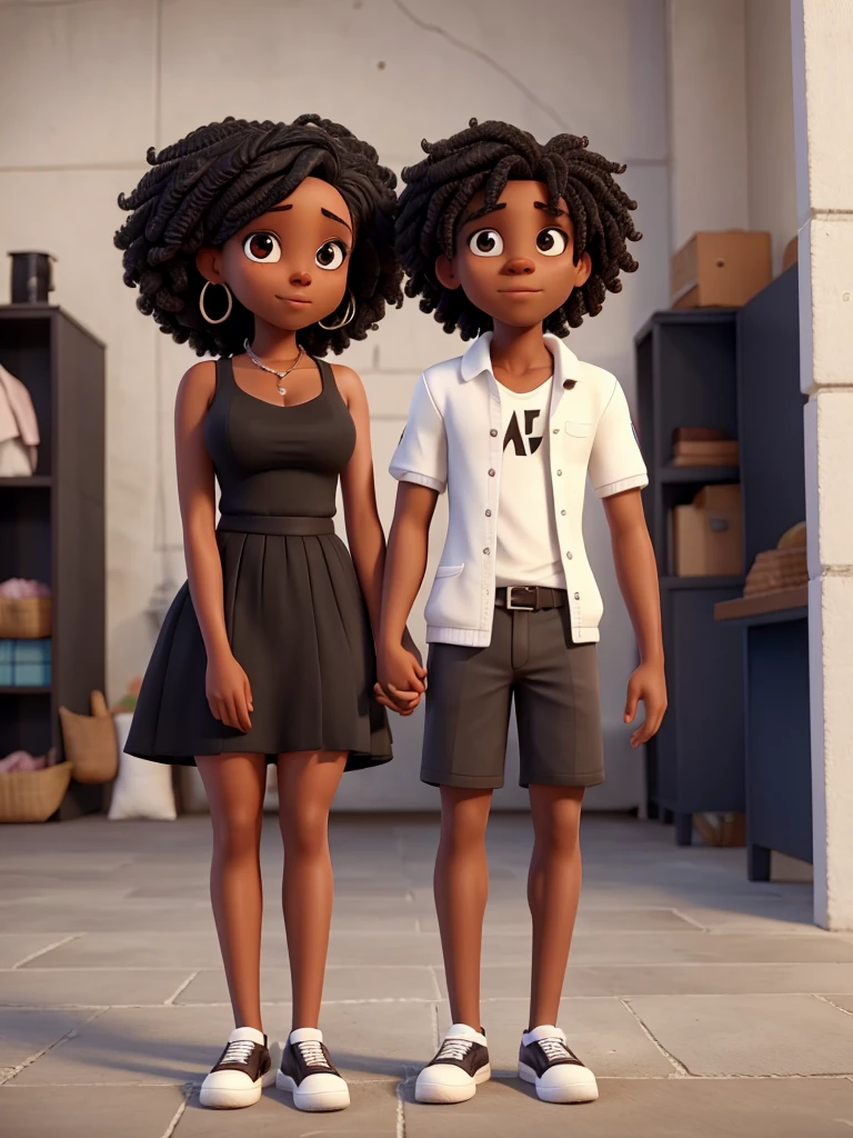Hetero couple black woman man white skin