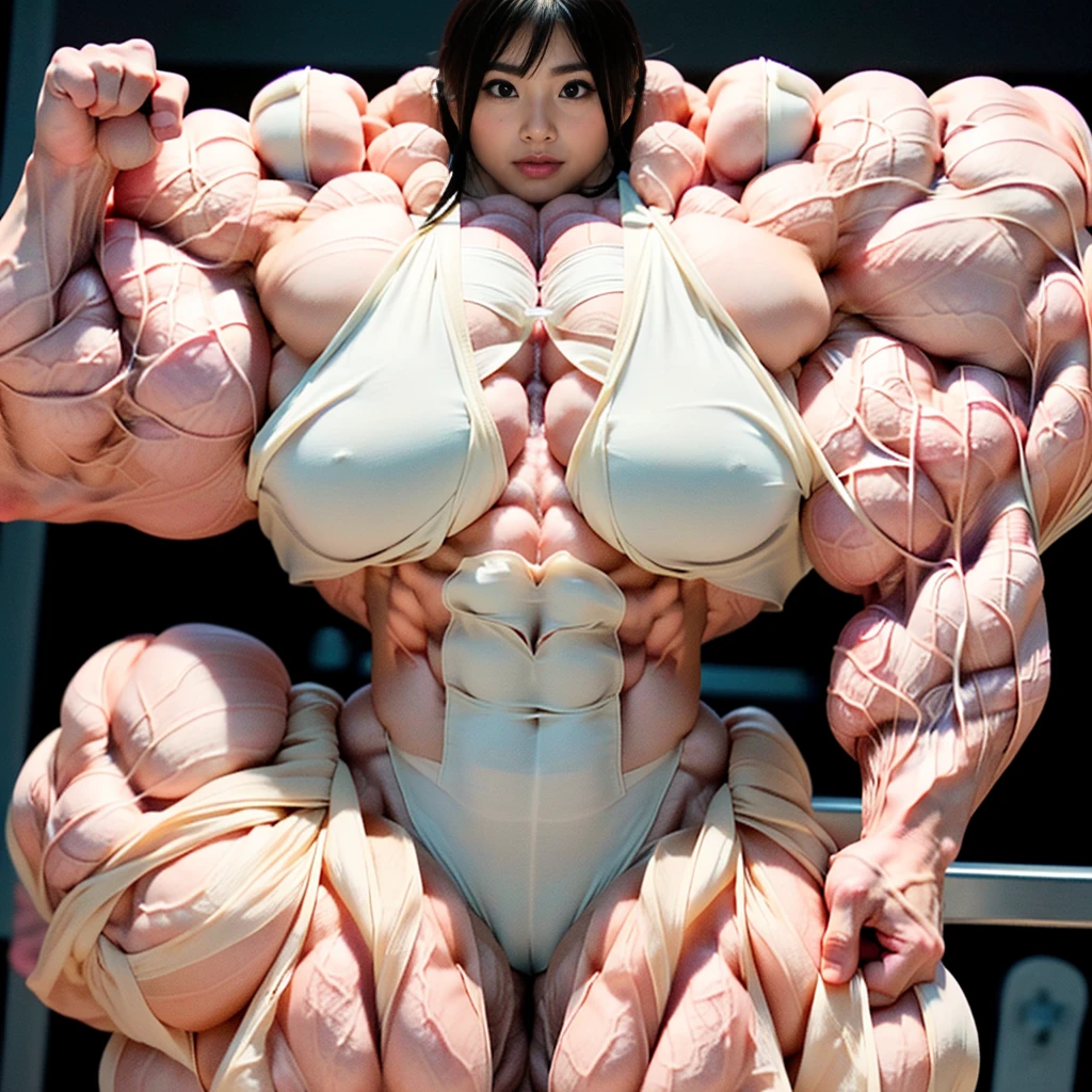 8K、Highest quaLity、Highest quaLity、Masterpiece、High resolution、vivid、Bright lighting、Full body photo、(((One woman)))、Japanese women、Japanese Beautiful Girl、Japanese beauty、Small face、Huge body、(tall)、(((huge muscle:1.2)))、(((Female Bodybuilder:1.2)))、(((very huge muscles:1.2)))、(((Unbelievably huge pectoral muscles:1.2)))、(((Backup:1.2)))、(((Hypertrophy of tendons:1.2)))、(((female muscle:1.2)))