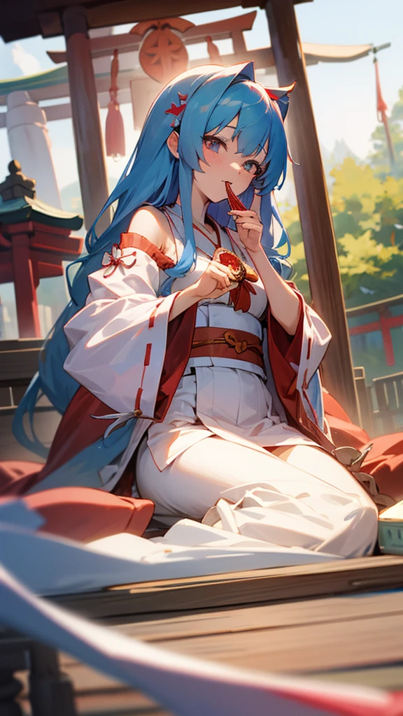 Shrine maiden shrine Beauty love affair Fortune telling pastel Long Hair