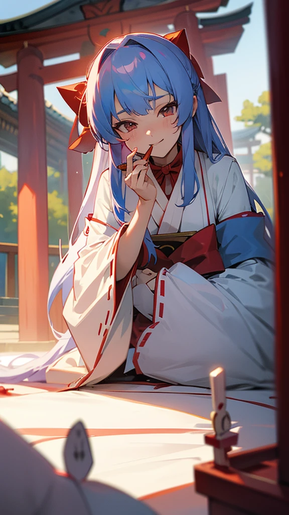 Shrine maiden shrine Beauty love affair Fortune telling pastel Long Hair
