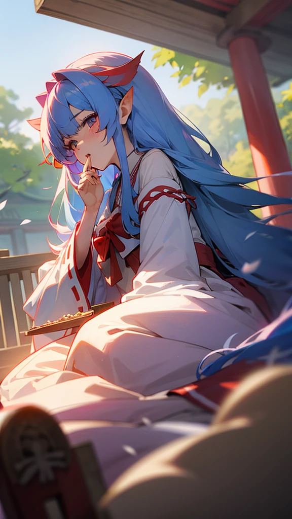 Shrine maiden shrine Beauty love affair Fortune telling pastel Long Hair