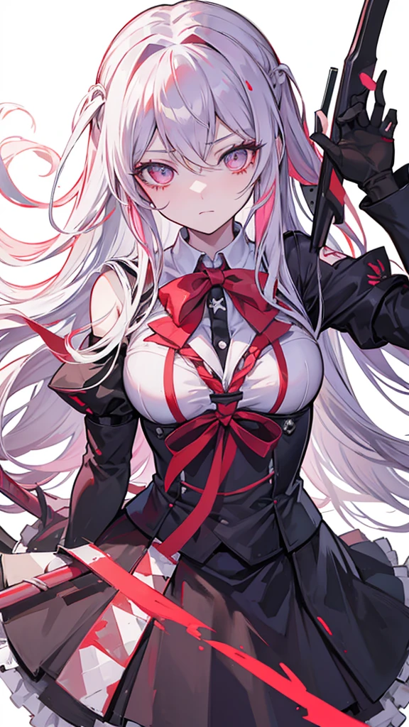 Close-up of a person holding a bloody axe in a field, Yandere. expensive, gapmoe Yandere grimdark, Yandere, gapmoe Yandere, Danganronpa digital art, Kantai Collection Style, portrait gapmoe Yandere grimdark, Fate-like anime style/Stay Night, Yandere intricate, Inspired by Honojin