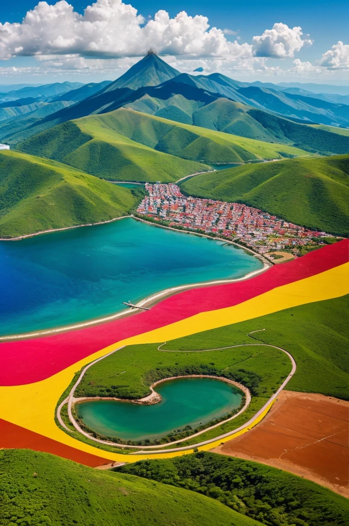 Create a colorful design of the landscapes of each state of Venezuela