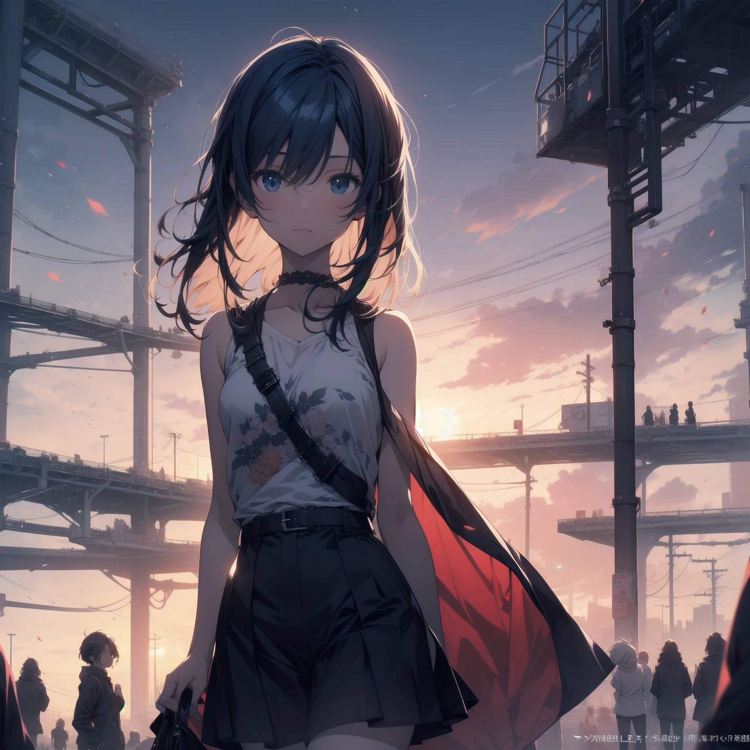 ultra-absurdres-Top quality by artist God, ultra-detailed, high resolution, anime moe artstyle, best anime 8k konachan wallpaper, pixiv contest winner, pool:2810, perfect anatomy,break, 1girl, tank top, (Detailed Lighting), (Detailed background),outdoors. break,super detailed skin, Best cinematic lighting powered by famous artist, 8k,beauty illustration,photoshop_(medium),very aesthetic,break,((artist:toosaka_asagi )), artist:clamp ,artist:carnelian ,artist:kantoku ,