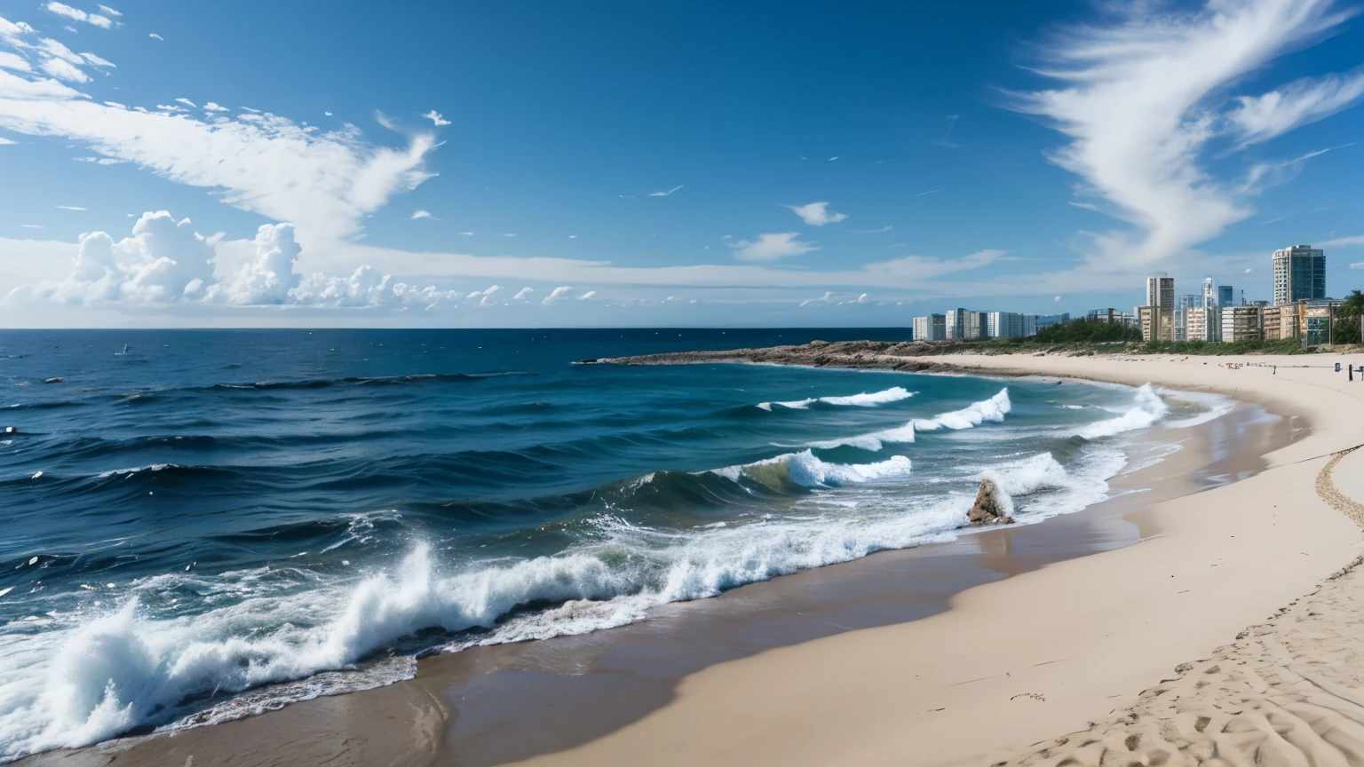 Summer beach,Sandy Beach、sun,blue sky