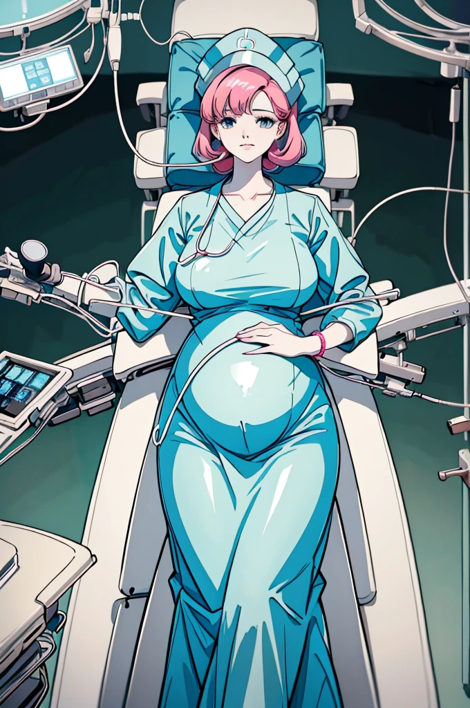 (give a score of 9_give a score of 8_give a score of 7)
masterpiece, highest quality, best quality, view from top down, see the whole body, surgical lamps shine from the ceiling,
1 women, solo, in one hospital, in the operating room, a pregnant woman, about pregnant, open her belly, her stomach was revealed, a pregnant woman has a radiant, wrinkle free stomach, she had a look of pain and suffering on her face, frown, surgical cap, lying on the operating bed, lie on your back, lying with arms spread out, spread your arms out, wide, bare stomach, the skin of the abdomen is bright, show your belly, look at her pregnant belly, the head of the navel is visible, cloth covering both legs, sleep with your legs wide open, big breasts, nipples visible, long slender beautiful legs, don't put your hands on your stomach, she had a difficult birth, a scene in the operating room shows a pregnant woman suffering from a difficult birth
