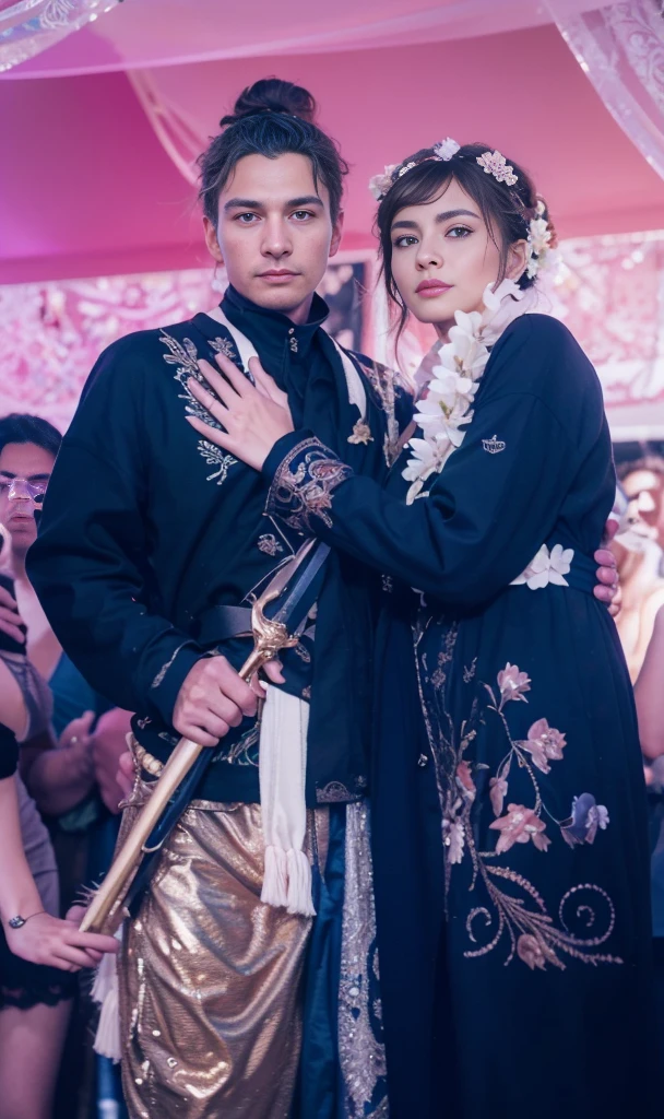1man and 1 woman, Realistic detailed UHD 4k photography extreme quality, Cg unity 8k, super delicate, background blur, full depth of field, HDR high dynamics, real restoration, intricate and extreme details, perfectly presenting the style of midjourney art. realistic, elegant, goddess, surrealism, high detail, supremacy, cinematic lighting, ray tracing, shadow, uhd, retina, masterpiece, ccurate, anatomically correct, textured skin, super detail, high detail, high quality, high quality, award-winning, best quality, high resolution, 1080P, 16k, 8k, 4K, HD