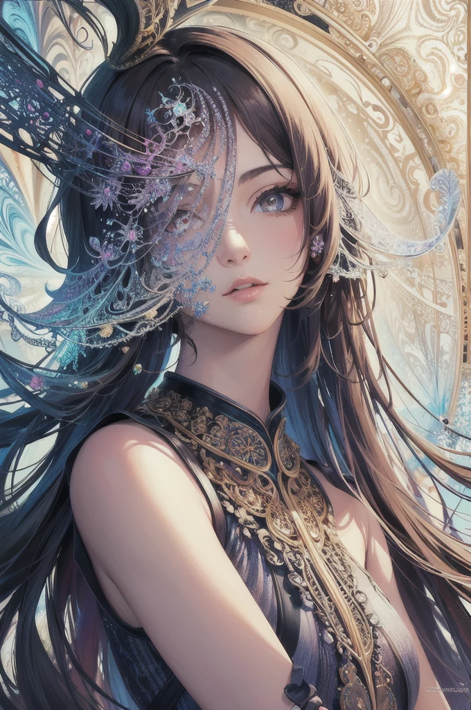 (masterpiece, top quality, best quality, official art, beautiful and aesthetic:1.2), (1girl:1.3), extreme detailed,(fractal art:1.3),colorful,highest detailed