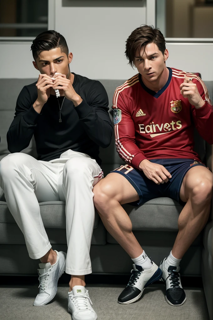 Cristiano Ronaldo and Lionel Messi smoking weed together as friends