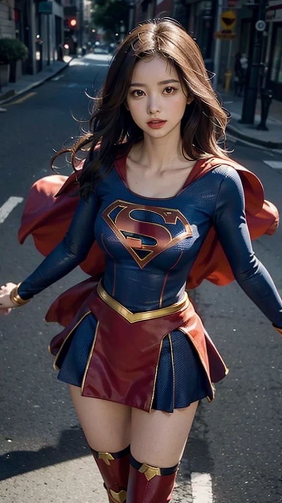 Woman body set big breasts, Supergirl costume dress