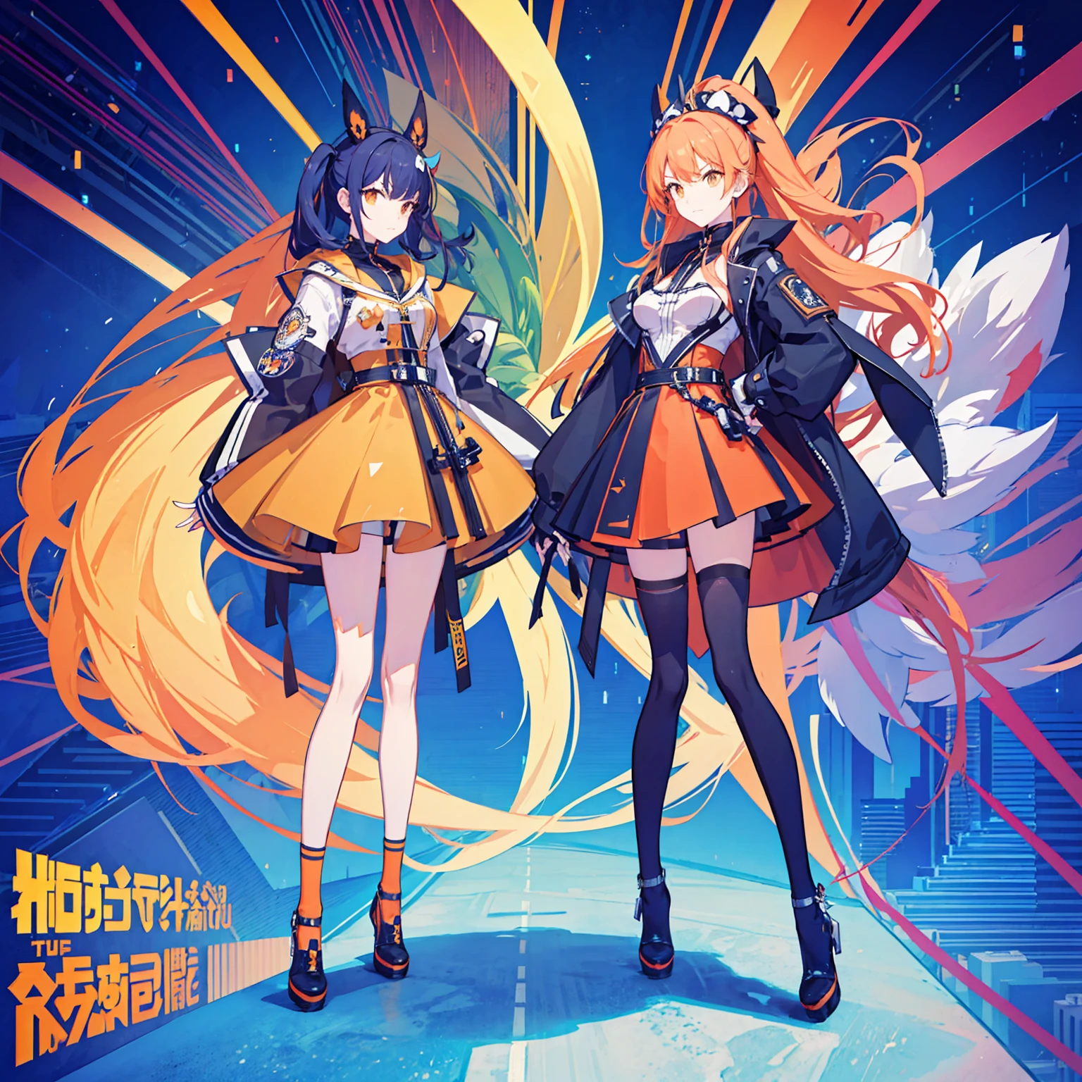 (((full body photo)))
a concept art design for an orange vtuber, detailed design, super unique, full body, fashion