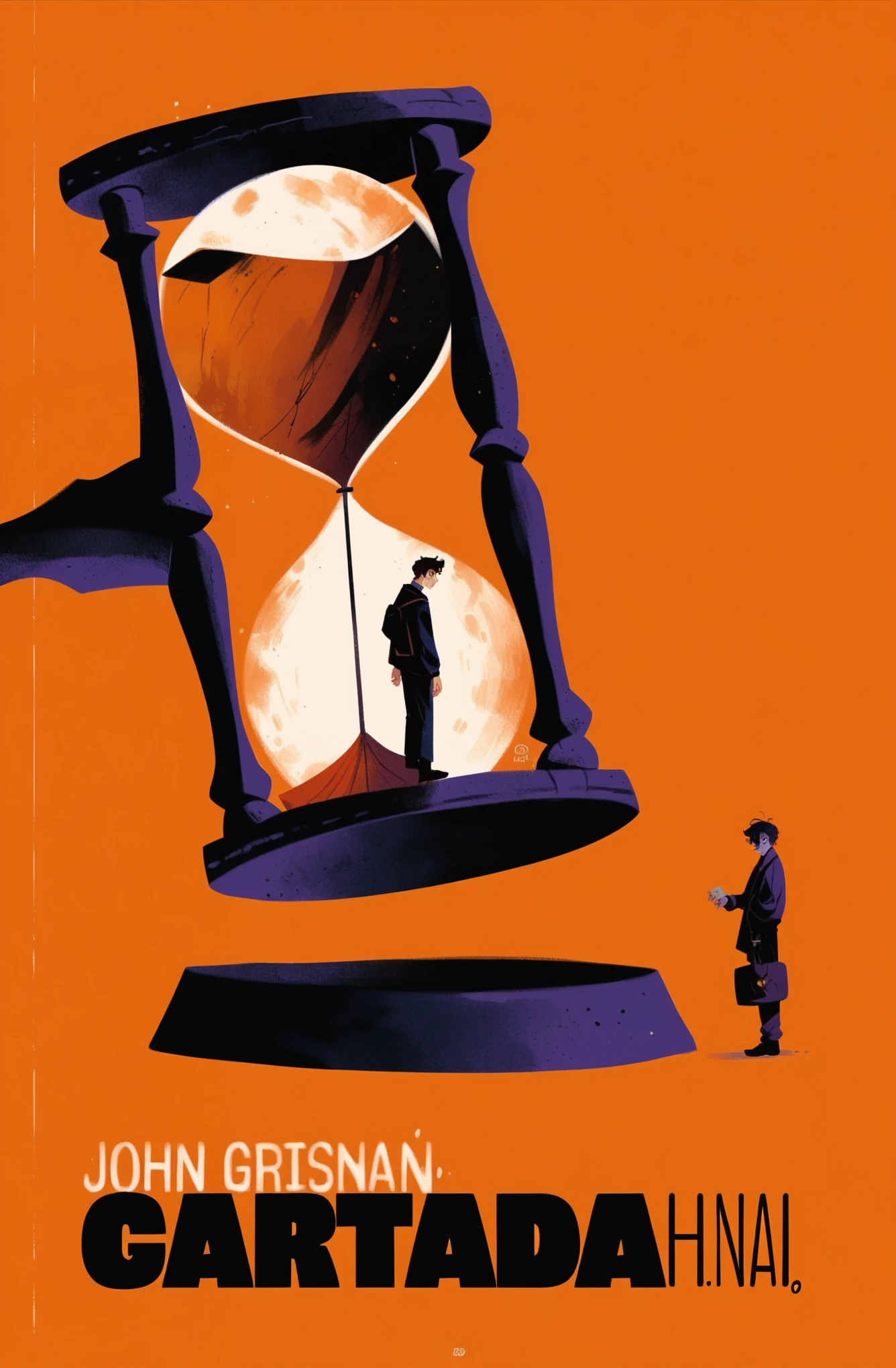 score_9, score_8_up, score_7_up, score_6_up, r3dn0s3, arafed image of a man standing in front of a hourglass