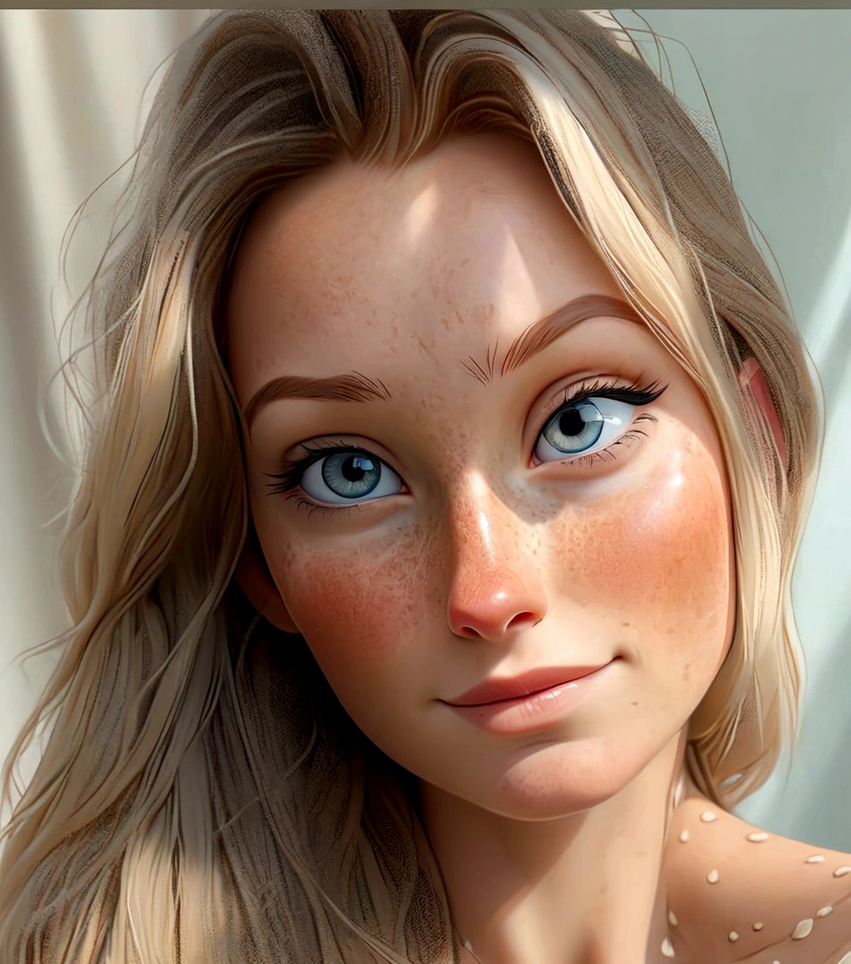 blond woman with freckles and blue eyes posing for a picture, very light freckles, inspired by Károly Lotz, profile image, daniela uhlig, blonde swedish woman, karolina cummings, 30 years old woman, 3 0 years old woman, light freckles, close up of a blonde woman, 3 8 - year - old