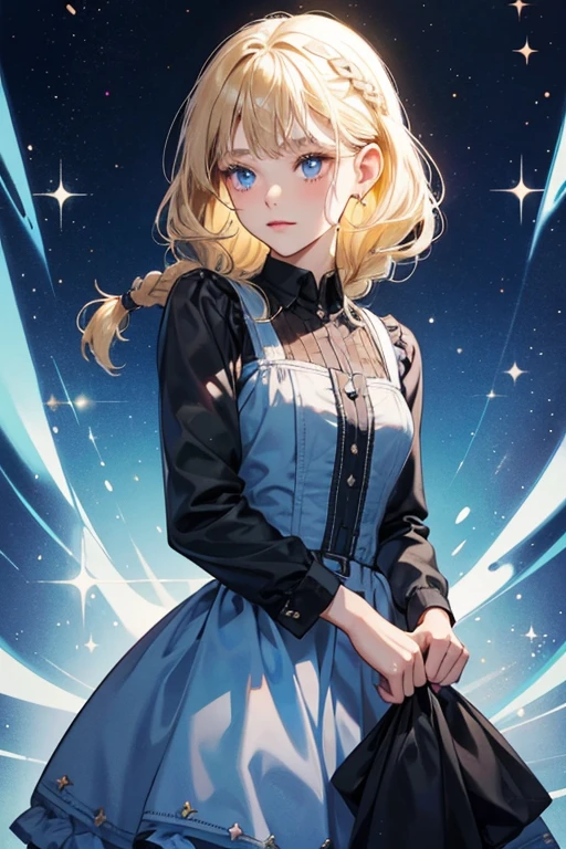 Agent Purr is a small dark grey shorthair girl cat with blonde hair in two French braids and light blue eyes. SPARKLE; GLITTER
