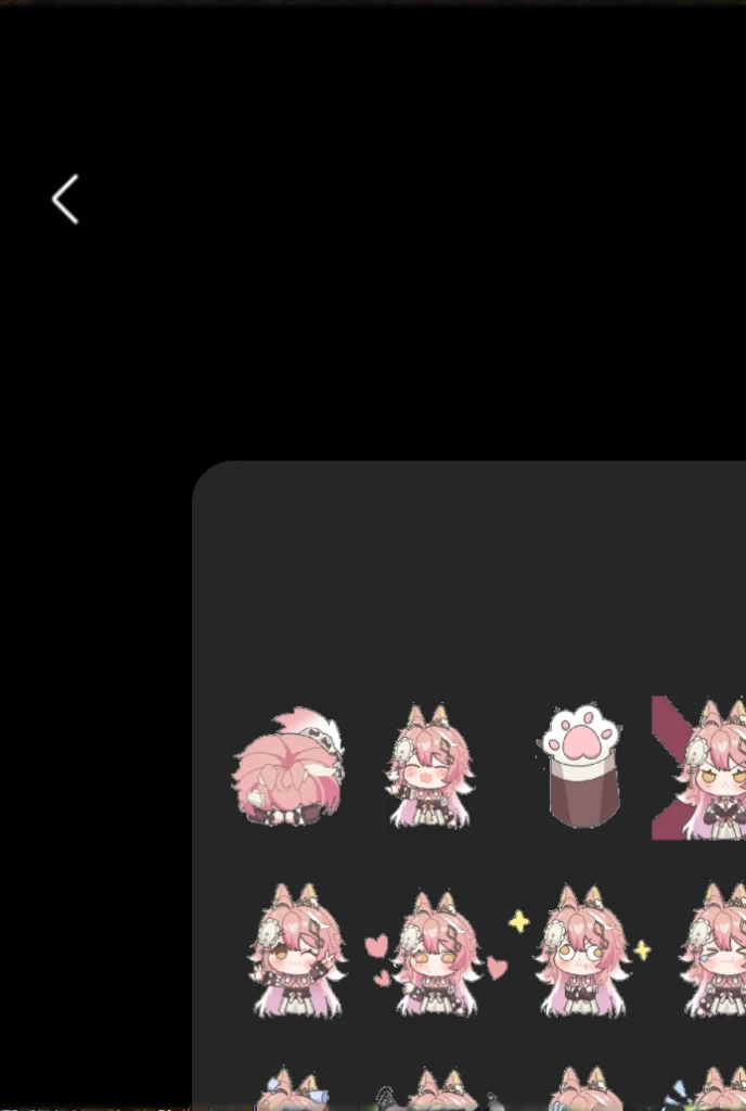 anime foxgirl with pink hair and white dress holding a cat, cute anime foxgirl, anime girl with fox ears, chibi, upper body, big head, laugh, and character traits, 9 emojis, 9 emotions, Grieves, astonishment, having fun, sound sleep, big laughter, irate, doubt, Sell moe, angry