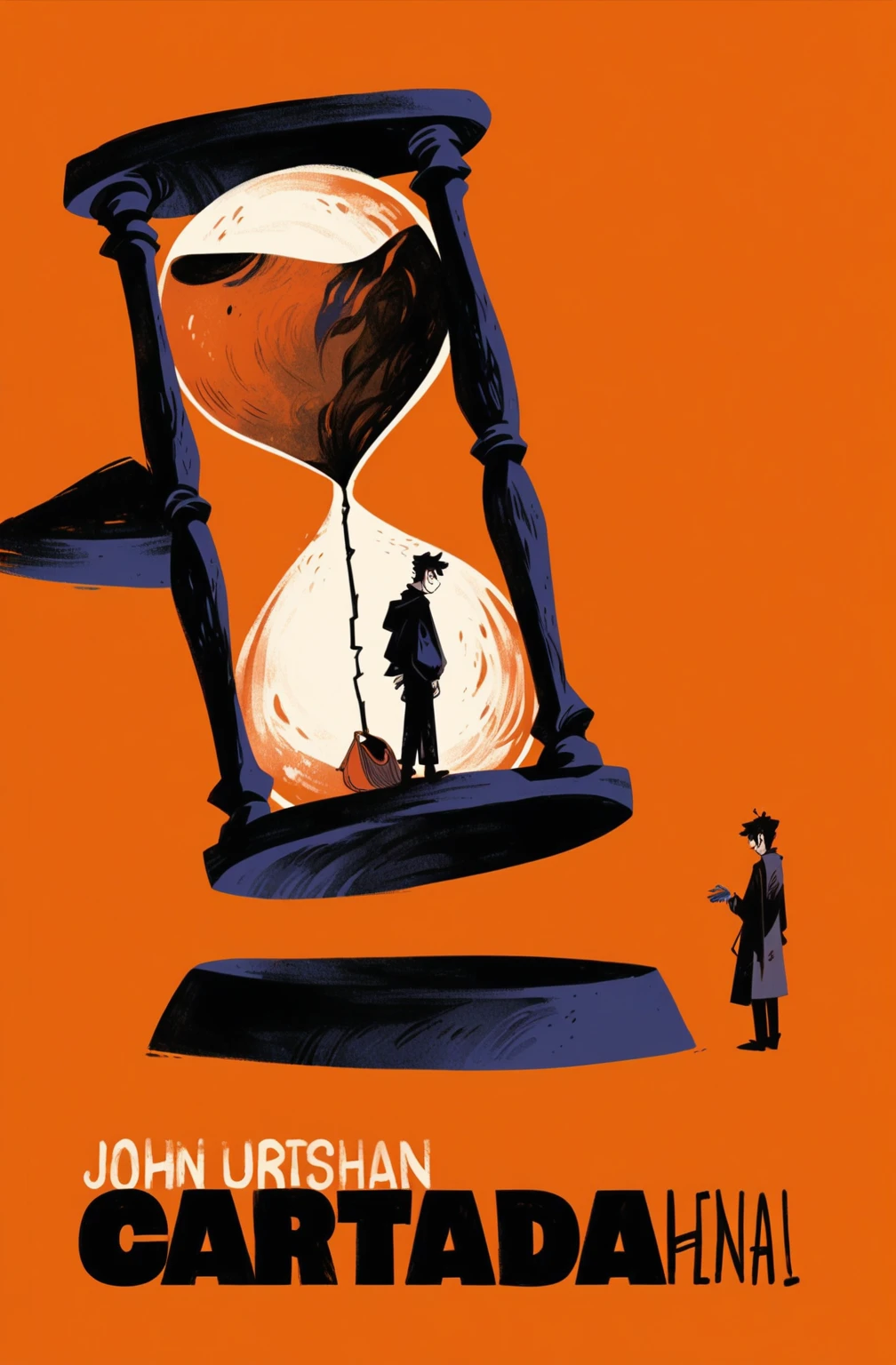 score_9, score_8_up, score_7_up, score_6_up, w00f, simple background, arafed image of a man standing in front of a hourglass