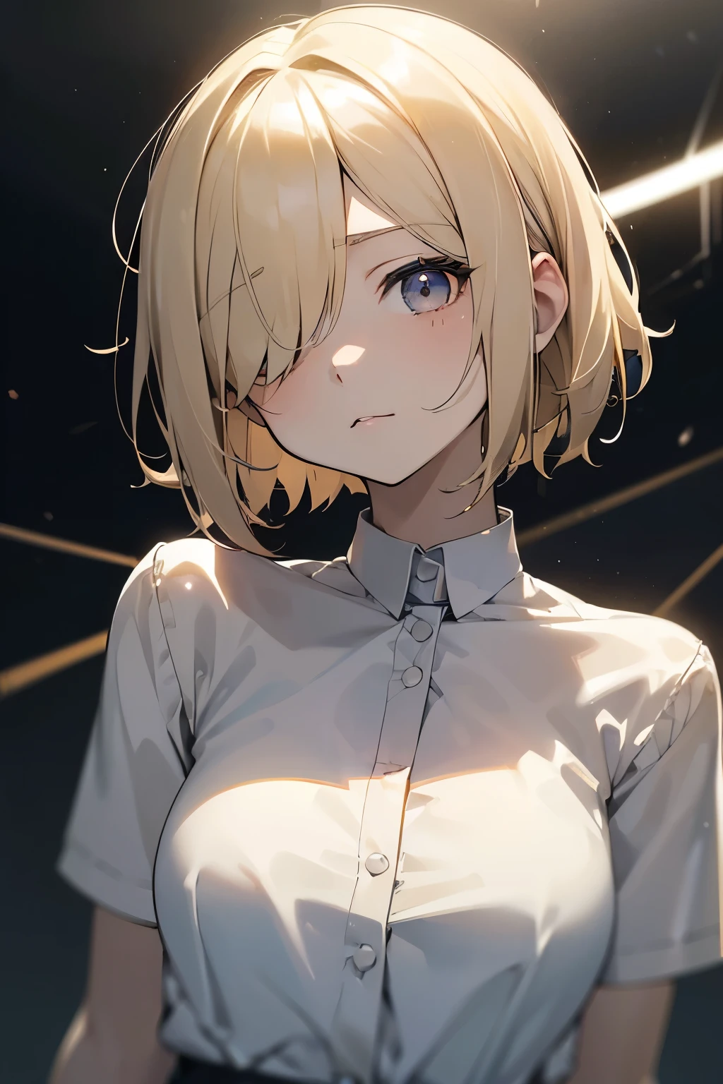 ①morning,(lighting forward:1.9) .
②:Highest quality, Anime Moe Art Style,最高のアニメ8Kこなちゃんの壁紙,pixiv Contest Winner,Perfect Anatomy, Very detailed,High resolution,Very detailed肌, Professional Lighting,8K ,
③:(One Girl:1.:1.),(alone,13 y),high school student, (short hair:1.3), (straight hair:1.6),(normal breasts),(hair over one eye:1.8),(light blonde hair:1.8),Complete limbs,Full Finger, blue red gradation eyes, (hairpin), beautiful detailed eyes, (pale skin:1.5),tareme,sparkling pupilscrop top)
