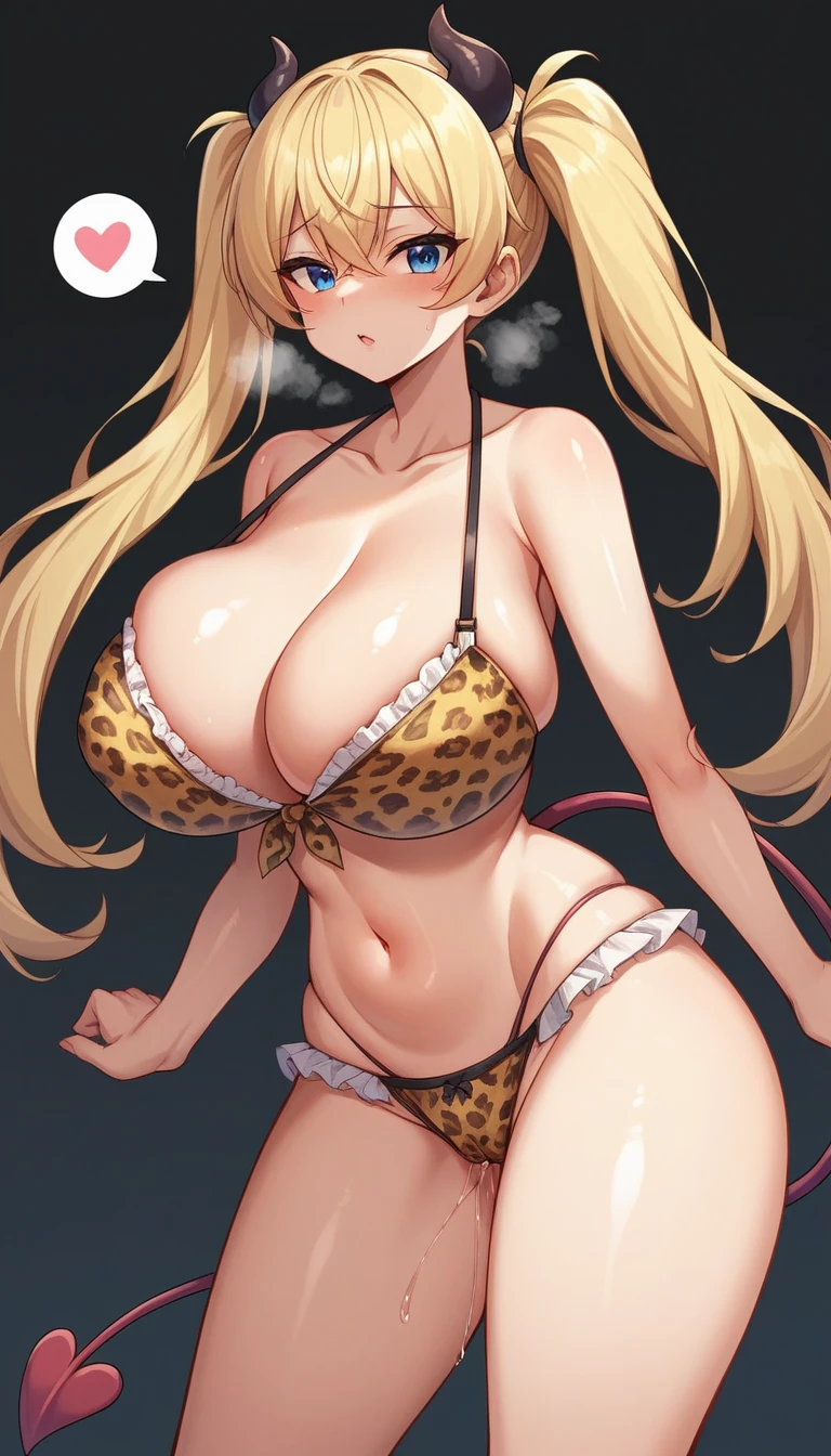 (nsfw),masterpiece, Highest quality, One Woman,Mature Woman,Big Breasts,(Squat with your crotch wide spread),(Show your armpits),(Pink leopard print bra),(Pink leopard print thong),Blonde Hair