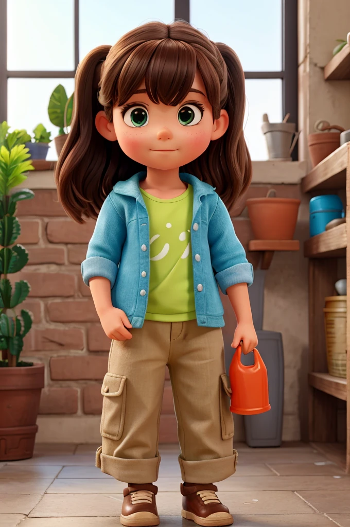 girl holding plant pot made from pet bottle