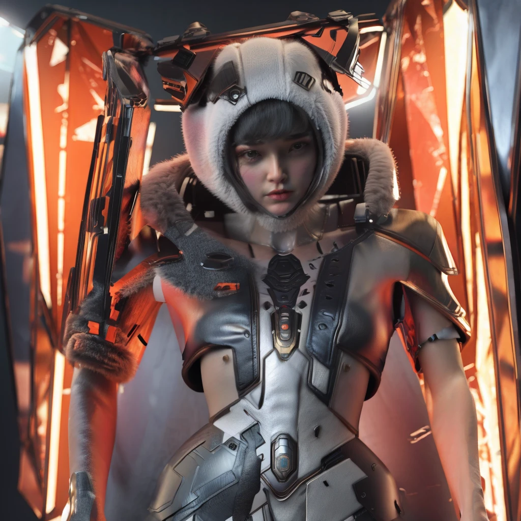 Robot invasion , girl saving the city , night time , cyberpunk , eclipse in the sky , eclipse
